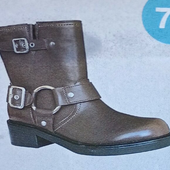 NEW Women's Connor Harness Buckle Ankle Boots - Universal Thread™ Brown - Picture 3 of 10